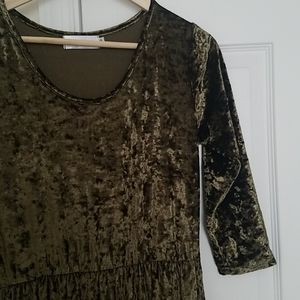 Olive crushed velvet maxi